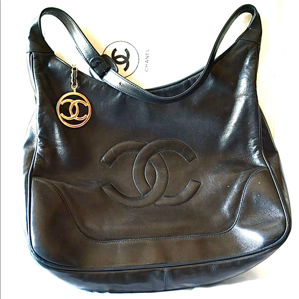 💎LARGE RARE💎CHANEL RARE HOBO LEATHER - Picture 3 of 11